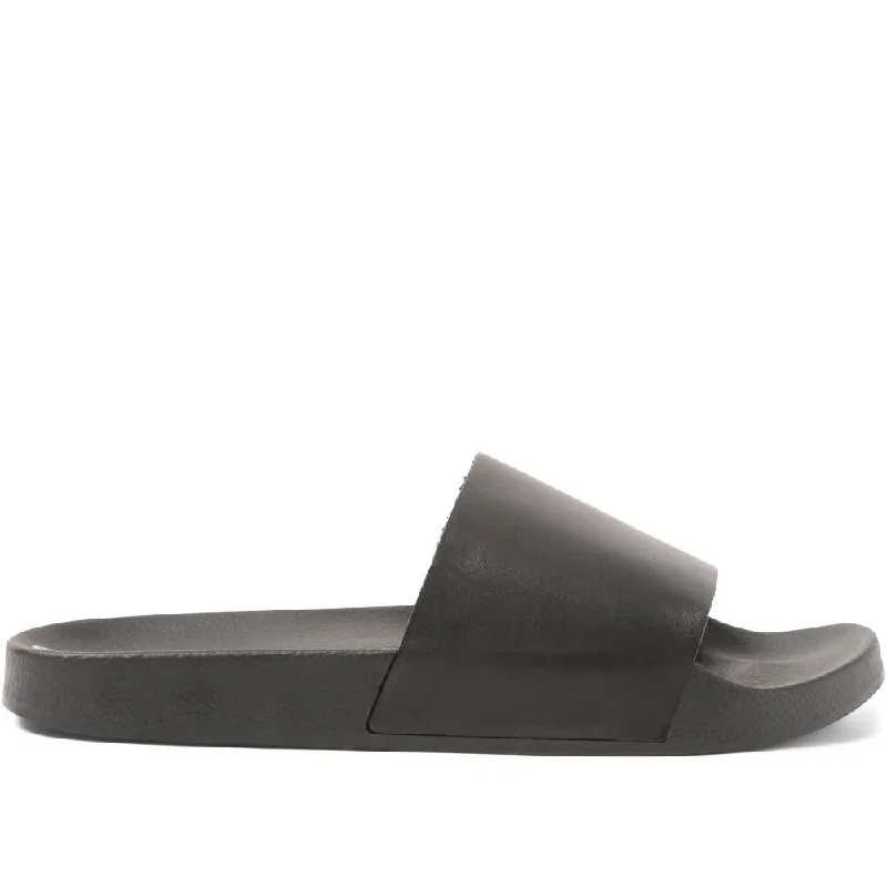 Men's casual shoes with a padded heel for comfort Leather Sliders - WINDERMERE / 323 929 Men's casual shoes with a padded heel for comfort Leather Sliders - WINDERMERE / 323 929
