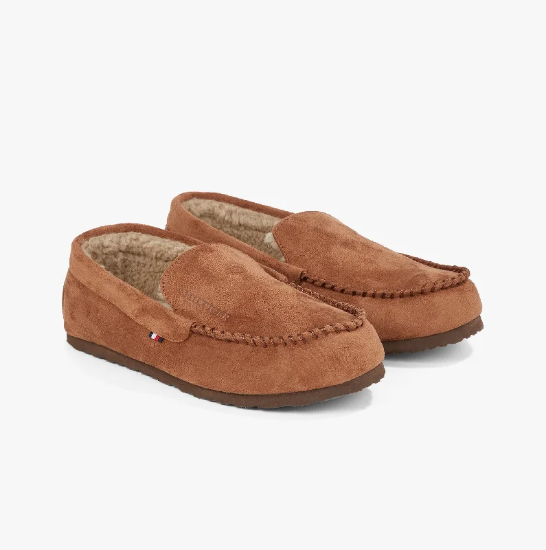 Slipper - boot style men's slippers for cold feet Tommy Hilfiger HILFIGER DRIVER HOUSE Mens Moccasin Slippers Coconut Grove