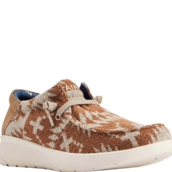 Men's casual shoes with a thick sole for added height Ariat Men's Hilo Stretch Lace Tan Aztec Wooly Casual Shoe Men's casual shoes with a thick sole for added height Ariat Men's Hilo Stretch Lace Tan Aztec Wooly Casual Shoe