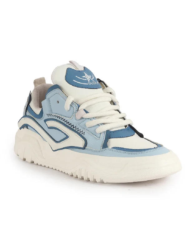 Men's casual sneakers with a mesh upper Men Blue Colorblocked Mid Top Chunky Lace Up Sneaker Shoes|Feather Lite Casual Shoes|Mid Ankle Sneaker Shoes Men's casual sneakers with a mesh upper Men Blue Colorblocked Mid Top Chunky Lace Up Sneaker Shoes|Feather Lite Casual Shoes|Mid Ankle Sneaker Shoes