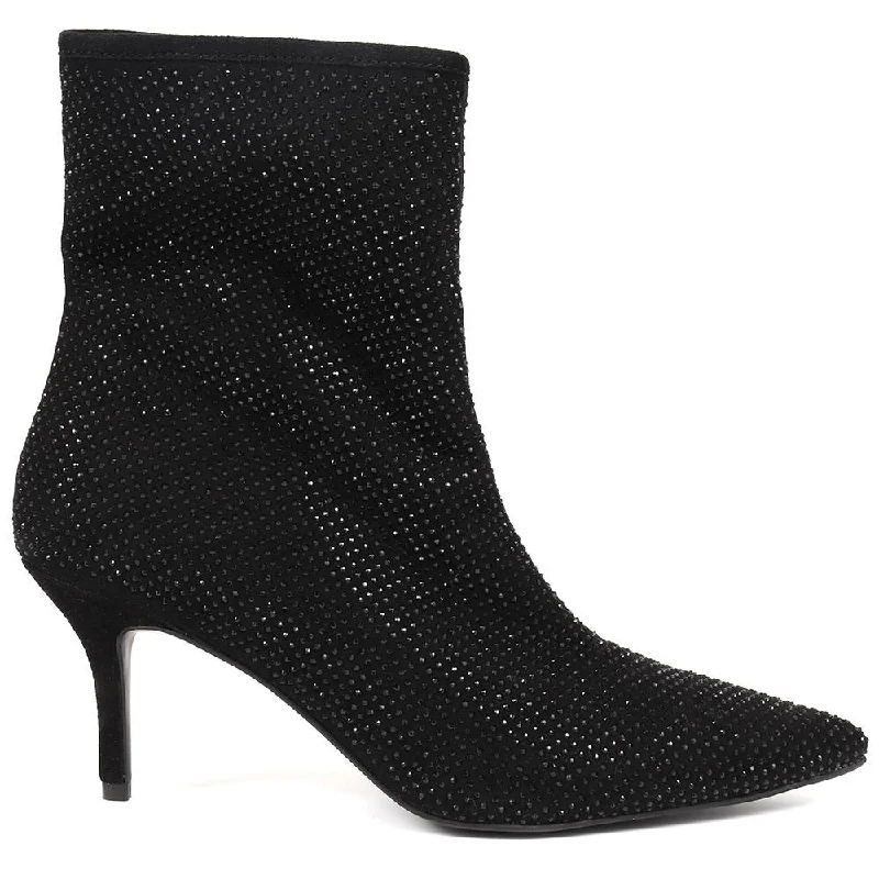 Men's casual shoes with a geometric pattern Jewelled Leather Heeled Boots - KHIARA / 324 334 Men's casual shoes with a geometric pattern Jewelled Leather Heeled Boots - KHIARA / 324 334