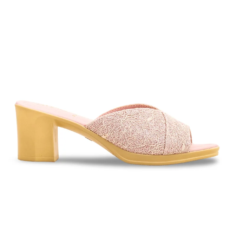 Men's slippers with a padded collar for comfort Pink Formal Slipper PU0086