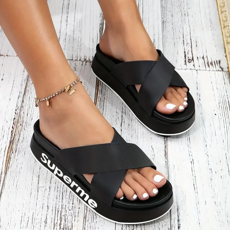 Men's slippers with a leather sole for a classic look Supreme Geltina Cross