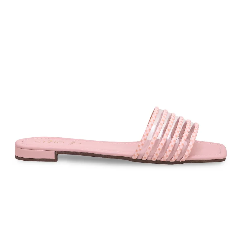 Men's plush slippers with a faux fur lining Pink Formal Slipper FR8263