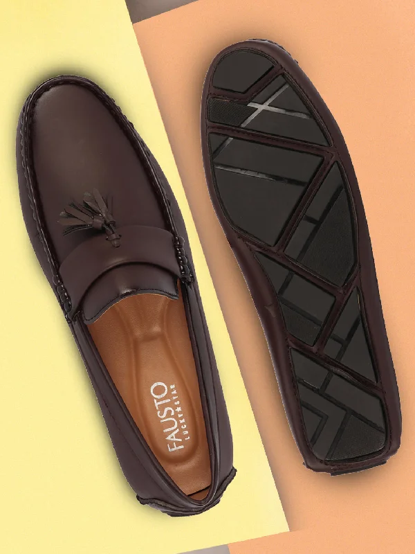 Men's casual shoes with a padded heel for comfort Men Brown Driving Outdoor Tassel Loafer and Moccasin Shoes Men's casual shoes with a padded heel for comfort Men Brown Driving Outdoor Tassel Loafer and Moccasin Shoes