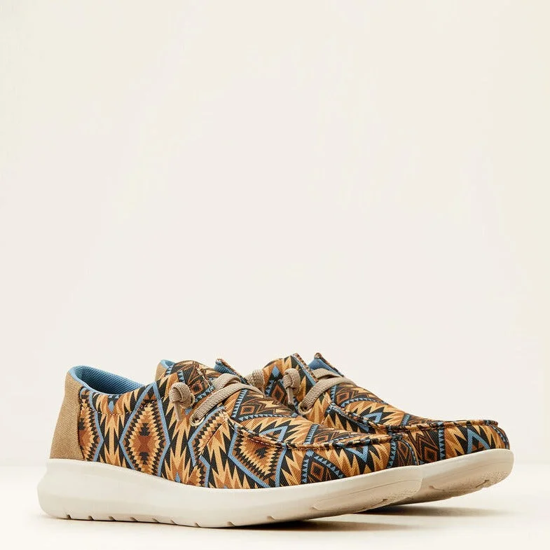 Men's casual shoes with a padded heel for comfort Ariat Men's Hilo Casual Shoe in Dusty Blue Southwest/Tan Men's casual shoes with a padded heel for comfort Ariat Men's Hilo Casual Shoe in Dusty Blue Southwest/Tan