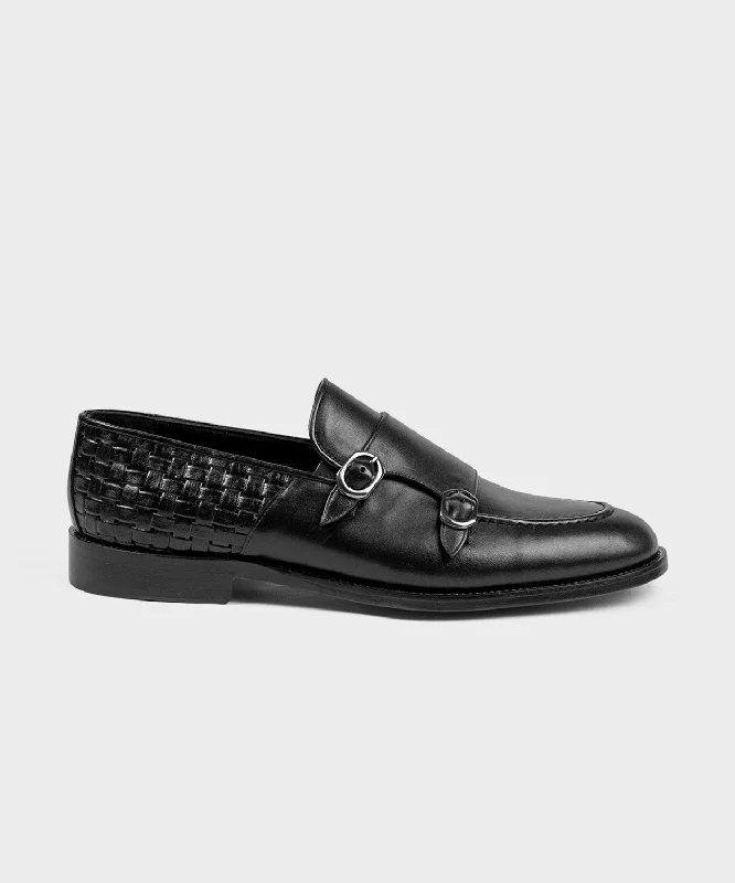 Men's loafers with a low - heeled design Men's loafers with a low - heeled design Black Double Monk Men's loafers with a low - heeled design Men's loafers with a low - heeled design Black Double Monk