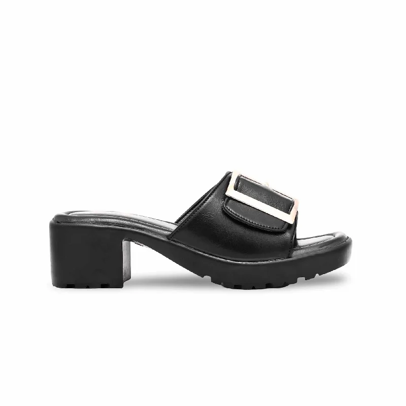 Men's slippers with a removable insole for cleaning Black Formal Slipper PU0237