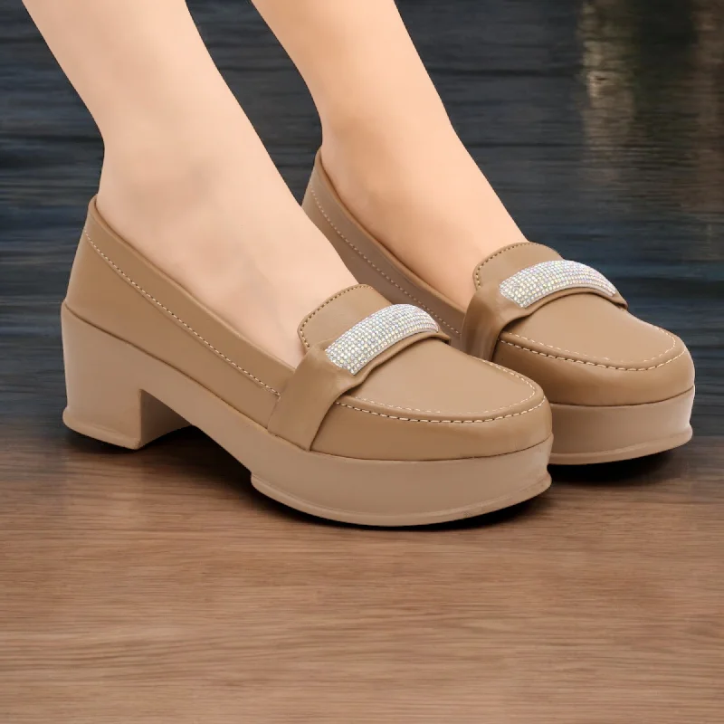 Men's slippers with a stretchy side panel for a better fit M0437 block heel