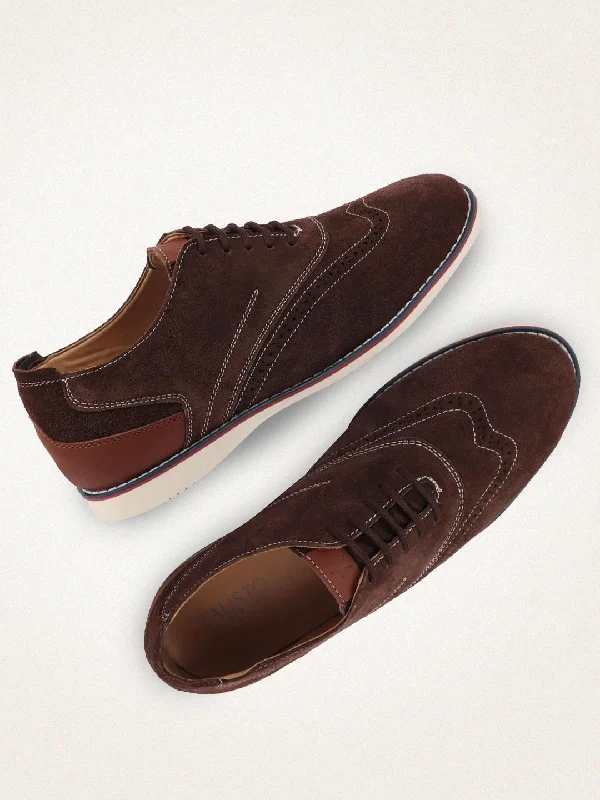 Men's casual sneakers with a mesh upper Men Brown Suede Leather Oxford Casual Shoes Men's casual sneakers with a mesh upper Men Brown Suede Leather Oxford Casual Shoes