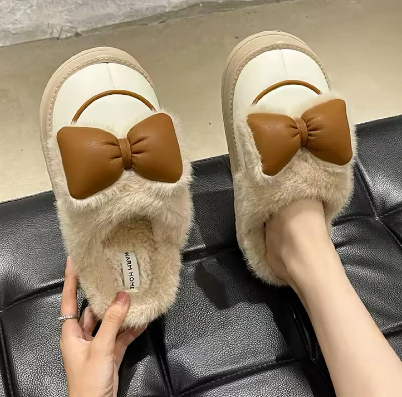 Men's slippers with a memory foam insole Comfy bow mule