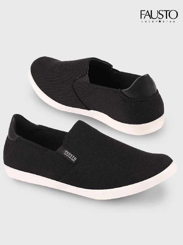 Men's casual shoes with a geometric pattern Men Black Casual Canvas Slip-On Loafers Men's casual shoes with a geometric pattern Men Black Casual Canvas Slip-On Loafers