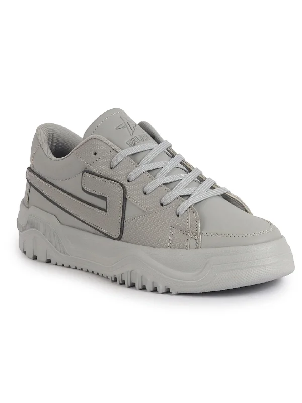 Men's casual shoes with a thick sole for added height Men Grey Low Top Chunky Lace-Up Sneaker Shoes|Low Ankle Casual Shoes|All Day Comfortable Sneakers Men's casual shoes with a thick sole for added height Men Grey Low Top Chunky Lace-Up Sneaker Shoes|Low Ankle Casual Shoes|All Day Comfortable Sneakers
