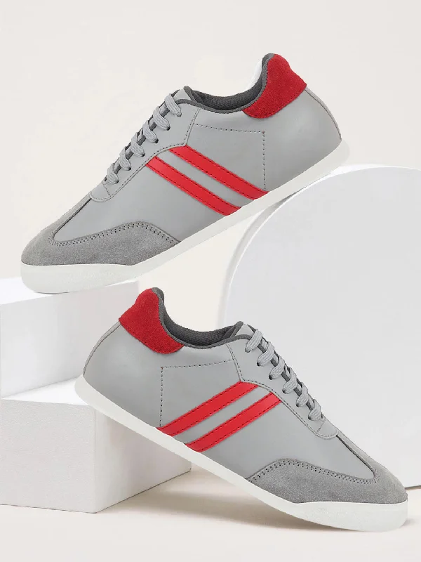 Men's casual shoes with a low - profile design Men Light Grey Lace Up Trendy Stylish Outdoor Fashion Sneakers Men's casual shoes with a low - profile design Men Light Grey Lace Up Trendy Stylish Outdoor Fashion Sneakers