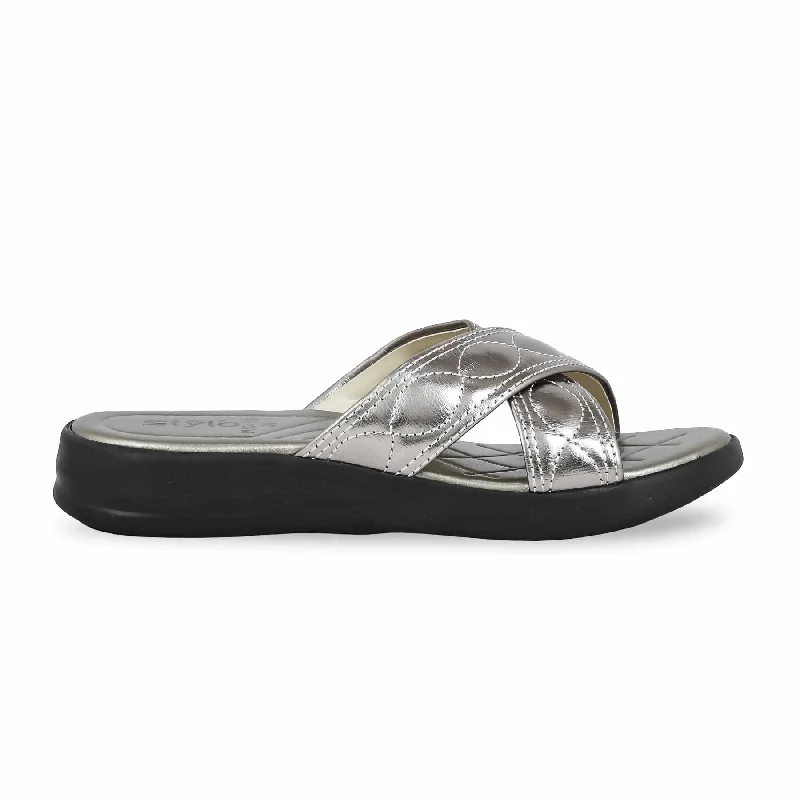 Men's slippers with a Velcro closure for easy on and off Grey Platform Heel Slipper PU0486 Men's slippers with a Velcro closure for easy on and off Grey Platform Heel Slipper PU0486