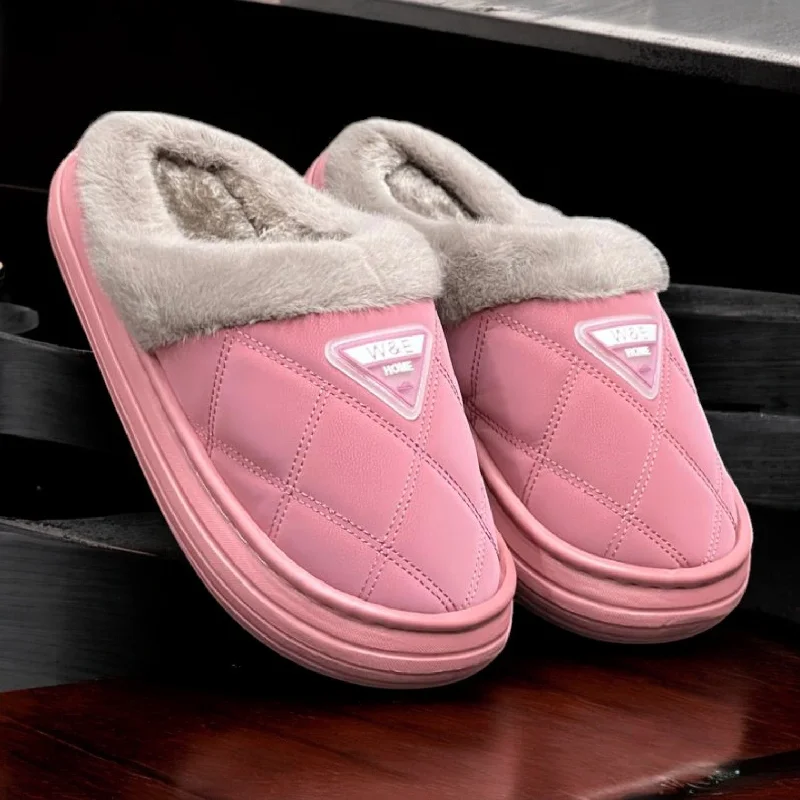 Men's slippers in a warm color like red or brown M0420 half shoes