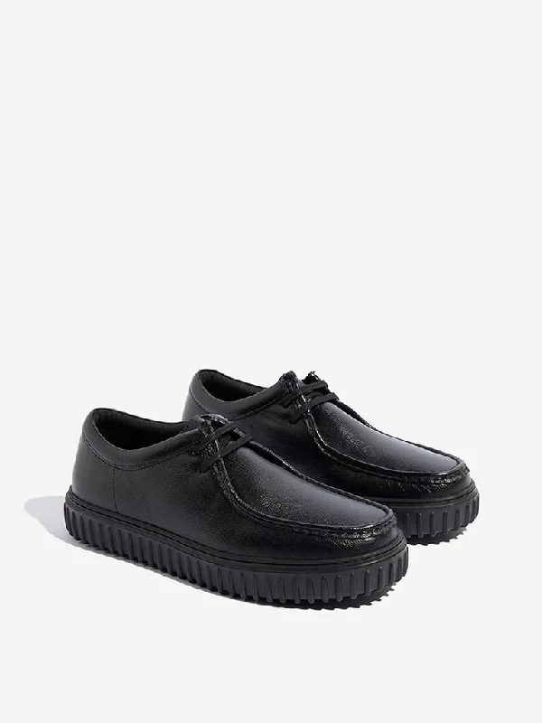 Men's casual shoes with a thick sole for added height SOLEPLAY Black Lace-Up Shoes Men's casual shoes with a thick sole for added height SOLEPLAY Black Lace-Up Shoes