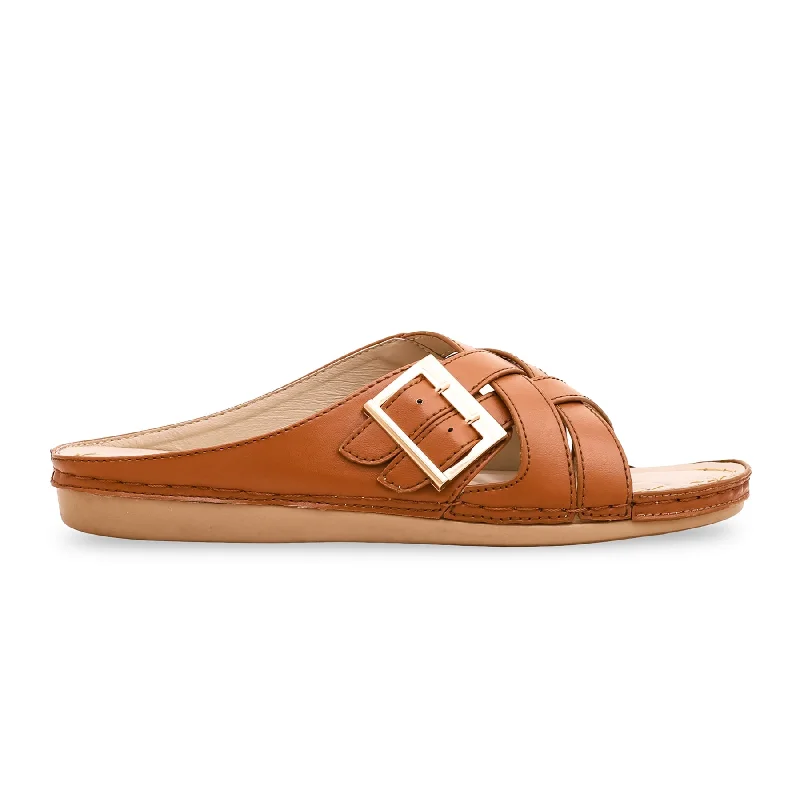 Men's slippers with a rubber sole for outdoor use Mustard Formal Slipper PU0148
