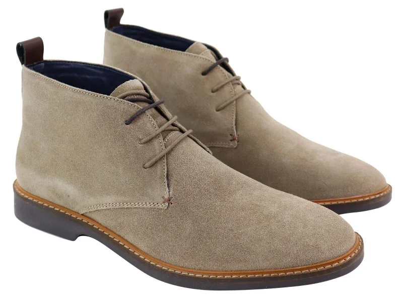 Men's formal shoes with a wingtip design Men's formal shoes with a wingtip design Mens Sand Suede Lace Up Chukka Boots
