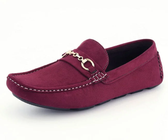 Men's casual shoes with a metallic trim Ecker Burgundy