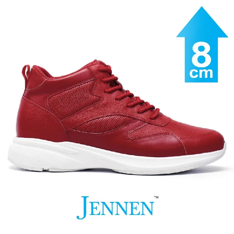 Men's casual shoes with a logo patch on the tongue Mr. Pippen 8cm | 3.2 inches Bold Red Leather Instant Lift Sneakers