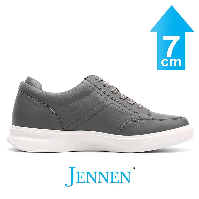 Men's casual shoes with a logo patch on the tongue Mr. Federer 7cm | 2.8 inches Dark Grey Height Increasing Casual Shoes Men's casual shoes with a logo patch on the tongue Mr. Federer 7cm | 2.8 inches Dark Grey Height Increasing Casual Shoes