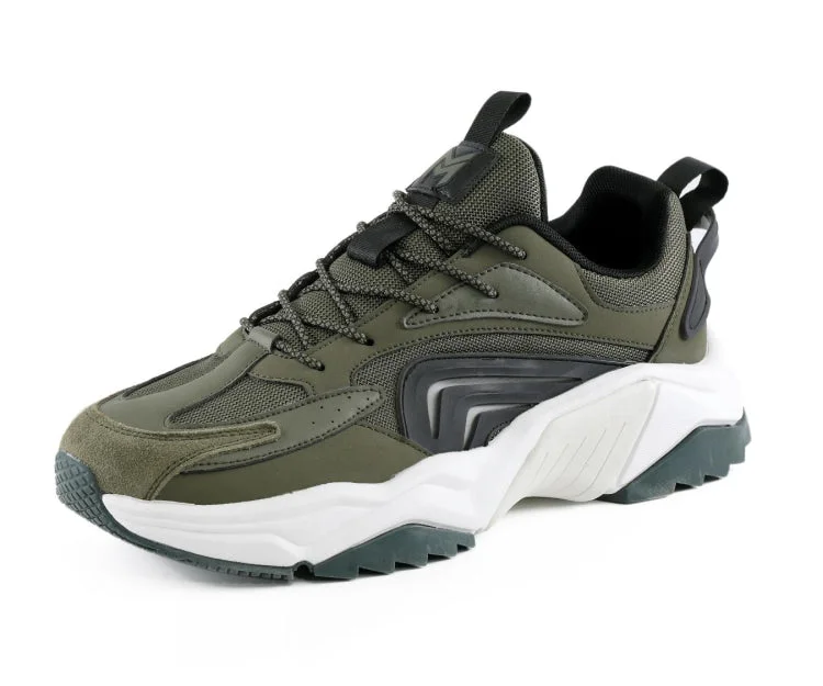 Men's casual shoes with a padded heel for comfort Heat Olive Green