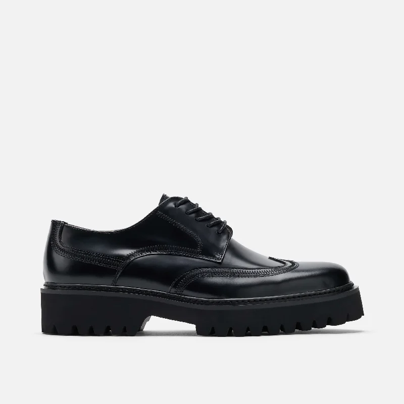 Men's formal shoes with a rubber heel cap for durability Men's formal shoes with a rubber heel cap for durability Ronan Black Brushed Leather Lug Wingtip Shoes Men's formal shoes with a rubber heel cap for durability Men's formal shoes with a rubber heel cap for durability Ronan Black Brushed Leather Lug Wingtip Shoes