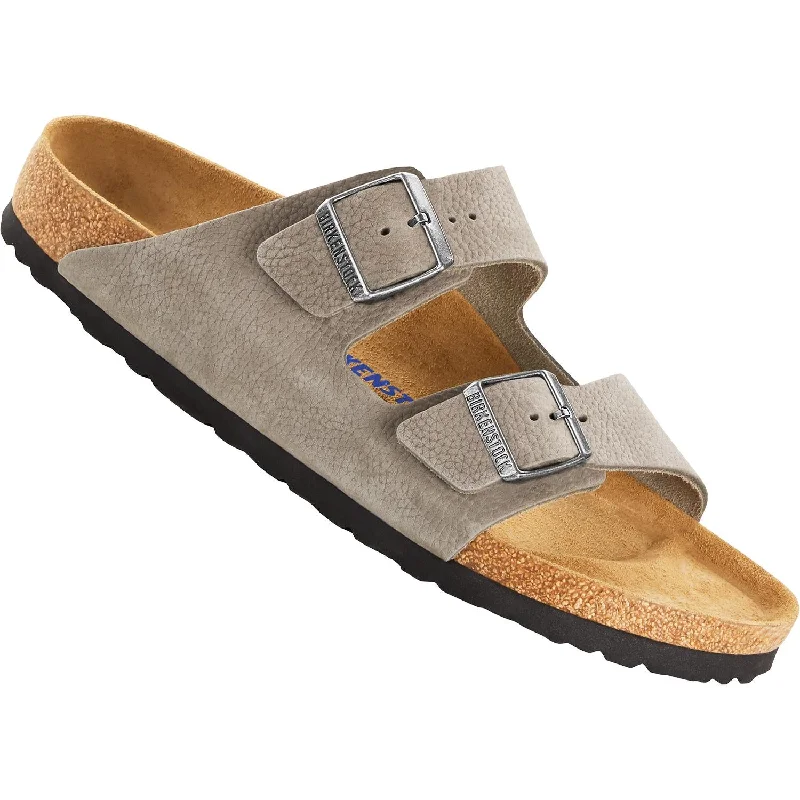 Men's sandals with a toe post designMen's Birkenstock Arizona Soft Footbed Soft Grey Nubuck