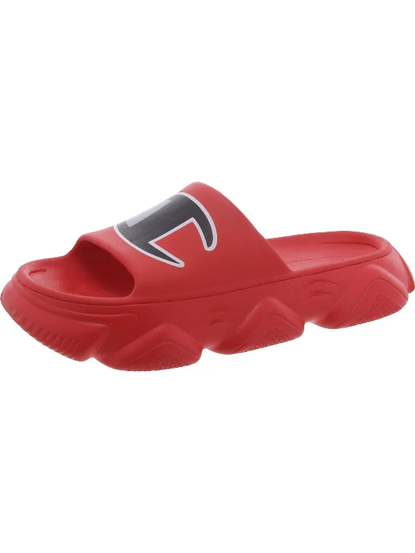 Men's sandals with a toe post designMeloso Squish Mens Logo Slip-On Pool Slides