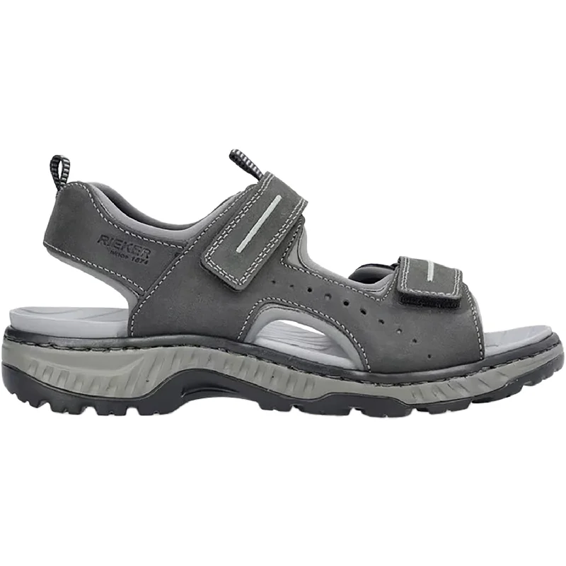 Men's sandals with a rubber sole for tractionMen's Rieker 21861-00 CLEMENS 61 Schwarz/Blei Synthetic Men's sandals with a rubber sole for tractionMen's Rieker 21861-00 CLEMENS 61 Schwarz/Blei Synthetic