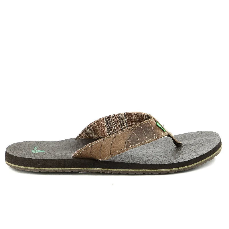 Flip - flop style men's sandals for beach wearSanuk Pave The Wave Flip Flop - Dark Brown/Tan - Mens Flip - flop style men's sandals for beach wearSanuk Pave The Wave Flip Flop - Dark Brown/Tan - Mens