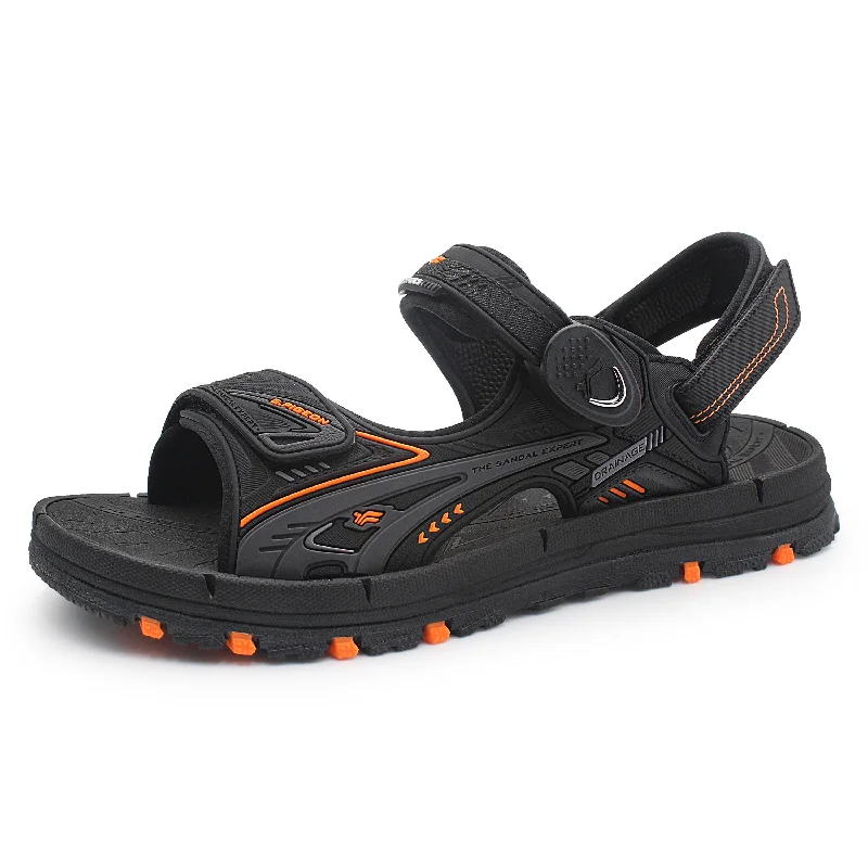 Men's sandals with a contrast stitching detailWater Release: 9575 Orange
