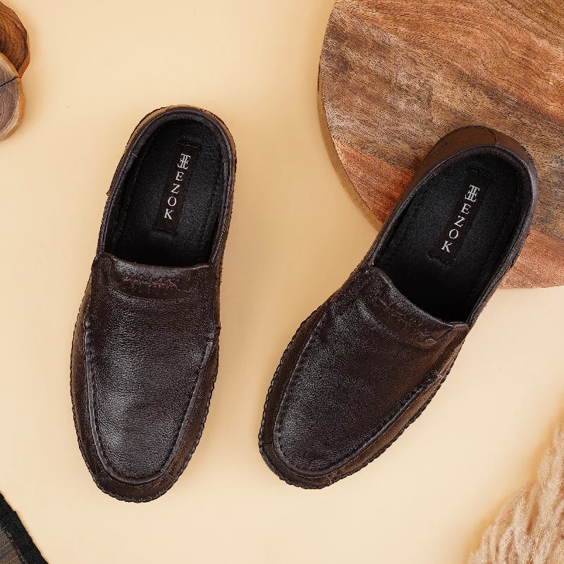 Men's casual shoes with a flexible rubber outsoleEzok Men Brown Casual Leather Shoes For Men Men's casual shoes with a flexible rubber outsoleEzok Men Brown Casual Leather Shoes For Men