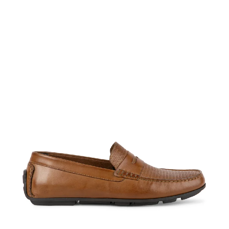 Men's loafers with a removable insole for cleaningMANFREDI BROWN LEATHER