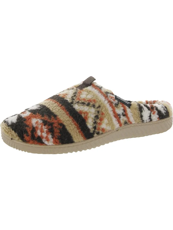 Men's slippers with a non - slip outsole for safetyMens Fleece Fairisle Scuff Slippers Men's slippers with a non - slip outsole for safetyMens Fleece Fairisle Scuff Slippers