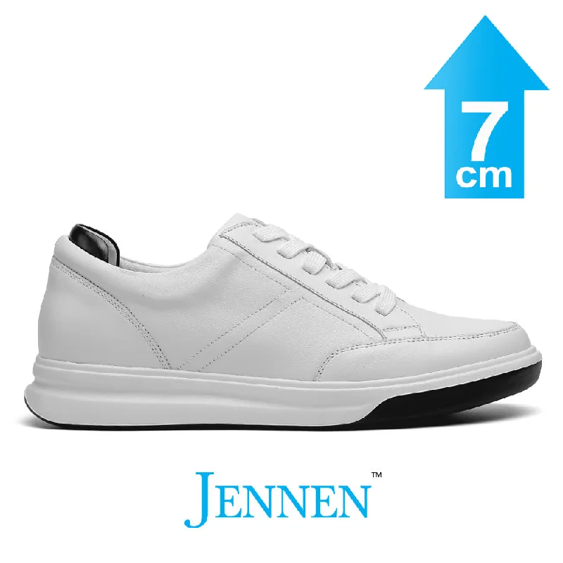 Men's casual shoes with a rubber toe cap for protectionMr. Federer 7cm | 2.8 inches White Elevated Casual Sneakers for Men Men's casual shoes with a rubber toe cap for protectionMr. Federer 7cm | 2.8 inches White Elevated Casual Sneakers for Men
