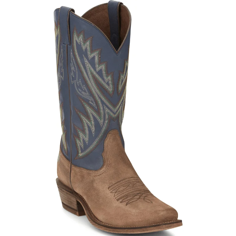 Men's cowboy boots with a leather lining for comfortNocona Men's Jude Tan/Indigo Square Toe Western Boots HR5576 Men's cowboy boots with a leather lining for comfortNocona Men's Jude Tan/Indigo Square Toe Western Boots HR5576