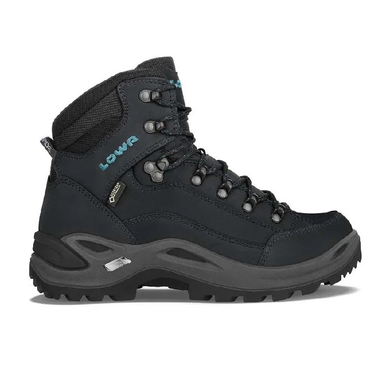 Men's hiking boots with a quick - lace systemLowa Renegade GTX MID Womens Hiking Boot - Asphalt/Turquoise Men's hiking boots with a quick - lace systemLowa Renegade GTX MID Womens Hiking Boot - Asphalt/Turquoise