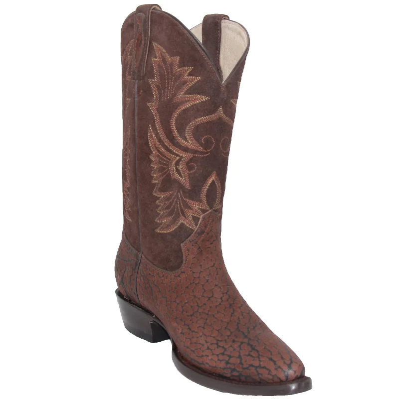 Men's western boots with a leather - wrapped heel and a smooth finishMen’s Genuine Leather J Toe Bull Neck Print Cowboy Boot Men's western boots with a leather - wrapped heel and a smooth finishMen’s Genuine Leather J Toe Bull Neck Print Cowboy Boot