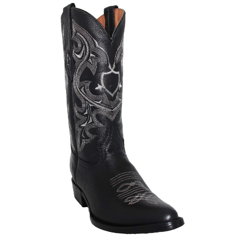 Men's western boots in a rich brown or black leatherMens Genuine Leather J Toe Black Western Boot Men's western boots in a rich brown or black leatherMens Genuine Leather J Toe Black Western Boot