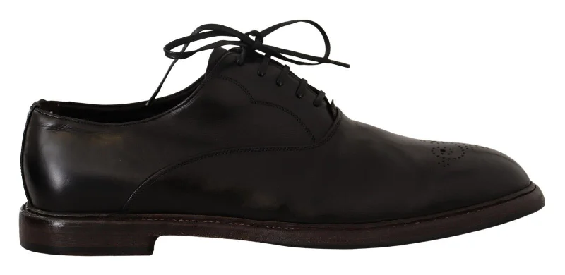 Men's formal shoes with a leather sole and heelDolce & Gabbana Elegant Leather Derby Formal Men's Shoes Men's formal shoes with a leather sole and heelDolce & Gabbana Elegant Leather Derby Formal Men's Shoes