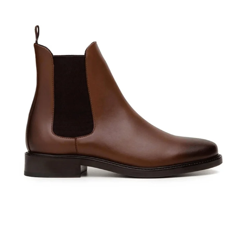 Men's formal shoes with a narrow toe box'Dylan' Unisex Chelsea vegan boots by Ahimsa - cognac Men's formal shoes with a narrow toe box'Dylan' Unisex Chelsea vegan boots by Ahimsa - cognac