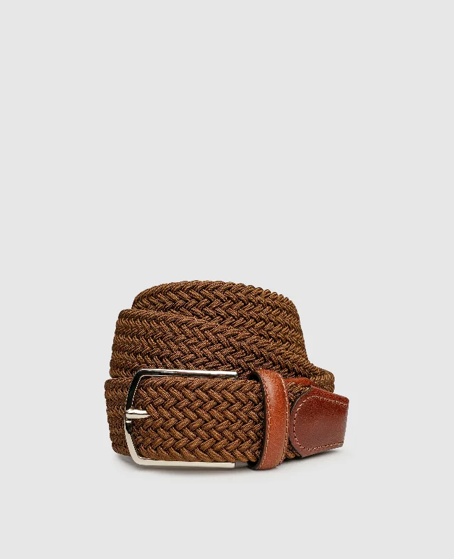 Suede men's boat shoes for a softer textureBraided Belt - Brown