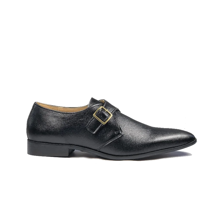 Men's formal shoes with a low - heeled design'Pierre 2' Vegan Monk Shoe by Zette Shoes - Black Men's formal shoes with a low - heeled design'Pierre 2' Vegan Monk Shoe by Zette Shoes - Black
